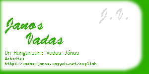 janos vadas business card